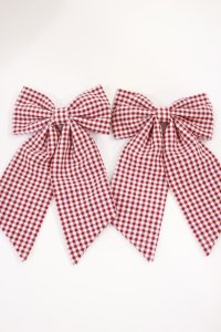 m petit by misako / AMチェック2Pクリップ  赤 H-25-07-01-1007-LO-AC-YZ-ZH