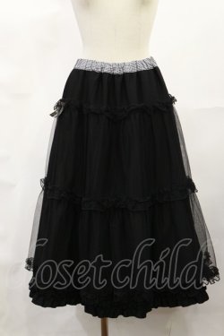 画像1: m petit by misako / NINA'S RVパニエスカート M ブラック/ギンガム H-25-07-01-1039-LO-SK-YZ-ZH