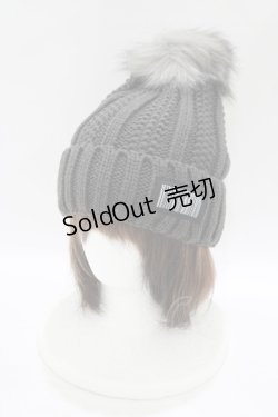 画像1: NieR Clothing / ポンポン付きニット帽  グレー H-25-07-01-069-PU-AC-KB-ZT273
