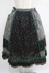 Jane Marple / Demi & Birdsongペザントスカート  ブラック×ブラック×グリーン H-25-07-01-007-JM-SK-KB-ZH