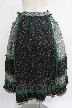 画像3: Jane Marple / Demi & Birdsongペザントスカート  ブラック×ブラック×グリーン H-25-07-01-007-JM-SK-KB-ZH