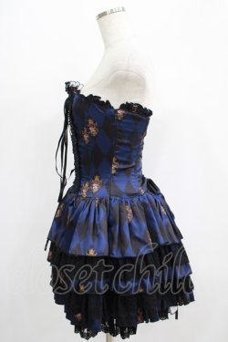 画像2: ATELIER PIERROT / "Diamond Circus"ミニコルセットワンピース  紺 H-25-07-01-010-EL-OP-KB-ZH