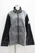 NieR Clothing / 切替リングZIPブルゾン  黒×シルバー H-25-07-01-011-PU-JA-KB-ZH