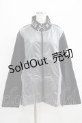 NieR Clothing / 切替リングZIPブルゾン  黒×シルバー H-25-07-01-011-PU-JA-KB-ZH