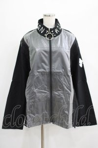 NieR Clothing / 切替リングZIPブルゾン  黒×シルバー H-25-07-01-011-PU-JA-KB-ZH