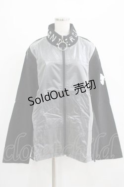 画像1: NieR Clothing / 切替リングZIPブルゾン  黒×シルバー H-25-07-01-011-PU-JA-KB-ZH