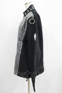 画像2: NieR Clothing / 切替リングZIPブルゾン  黒×シルバー H-25-07-01-011-PU-JA-KB-ZH
