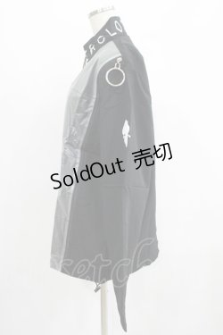 画像2: NieR Clothing / 切替リングZIPブルゾン  黒×シルバー H-25-07-01-011-PU-JA-KB-ZH