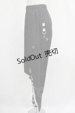 画像2: NieR Clothing / レイヤード風サルエルパンツ  黒 H-25-07-01-014-PU-PA-KB-ZH