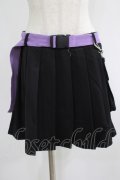 NieR Clothing / ウエストポーチ×ベルト×インパン付きCYBER DESIGN SKIRT  黒×紫 H-25-07-01-015-PU-SK-KB-ZH