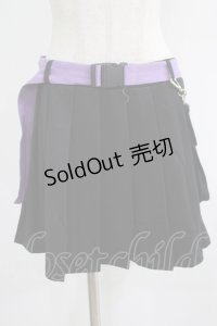 NieR Clothing / ウエストポーチ×ベルト×インパン付きCYBER DESIGN SKIRT  黒×紫 H-25-07-01-015-PU-SK-KB-ZH
