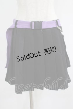 画像1: NieR Clothing / ウエストポーチ×ベルト×インパン付きCYBER DESIGN SKIRT  黒×紫 H-25-07-01-015-PU-SK-KB-ZH