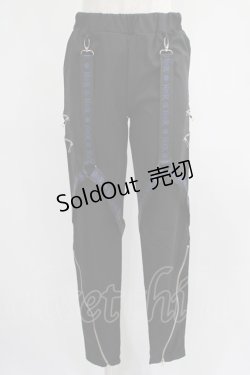画像1: NieR Clothing / ガーターハーネス風パンツ  黒 H-25-07-01-016-PU-PA-KB-ZH