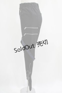 画像2: NieR Clothing / ガーターハーネス風パンツ  黒 H-25-07-01-016-PU-PA-KB-ZH