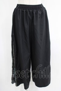 NieR Clothing / 2WAY SIDE ZIP WIDE PANTS  黒×緑 H-25-07-01-023-PU-PA-KB-ZH