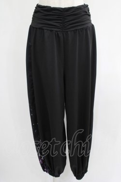 画像1: NieR Clothing / サイド切替パンツ  黒 H-25-07-01-027-PU-PA-KB-ZH