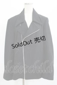 h.ANARCHY / ライダースカラーコート  黒 H-25-07-02-1027-HN-CO-KB-ZT-C025