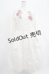 Jane Marple Dans Le Salon / ローズエンブロイダリーワンピース M オフ H-25-07-02-1004-JM-OP-KB-ZH