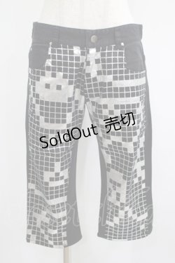 画像1: MINT NeKO / ドットネコプリントパンツ  黒×シルバー H-25-07-02-1036-HN-PA-KB-ZH