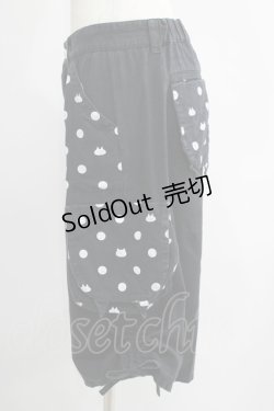 画像2: MINT NeKO / ネコドット切替ギャザーパンツ  黒 H-25-07-02-1038-HN-PA-KB-ZH