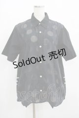 MINT NeKO / 吾輩とオパールドットの半袖シャツ  黒 H-25-07-02-1044-HN-BL-KB-ZH