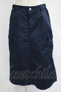 Jane Marple Dans Le Salon / Denim＆nylon twill flight skirt  indigo×navy H-25-07-02-1049-JM-SK-KB-ZH