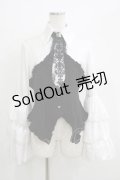 MARBLE / レースネクタイ付コルセット風姫袖ブラウス  白×黒 H-25-07-02-1055-GO-BL-KB-ZH