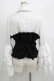 画像3: MARBLE / レースネクタイ付コルセット風姫袖ブラウス  白×黒 H-25-07-02-1055-GO-BL-KB-ZH