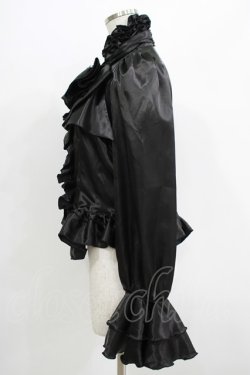 画像2: MARBLE / ビジュー付きリボンタイフリルブラウス  ブラック H-25-07-02-1058-GO-BL-KB-ZH