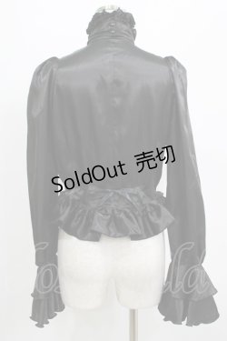 画像3: MARBLE / ビジュー付きリボンタイフリルブラウス  ブラック H-25-07-02-1058-GO-BL-KB-ZH