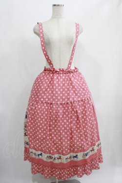 画像1: Jane Marple / Polka dots parade suspenders skirt  ピンク H-25-07-02-1007-JM-SK-KB-ZH