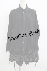 MINT NeKO / ギャザーロングシャツ  黒 H-25-07-02-1070-HN-BL-KB-ZH