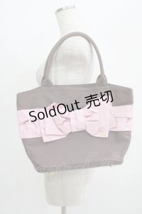 Leur Getter / シャンタンリボン付きバッグ  ブラウン H-25-07-02-1074-LU-BG-KB-ZH