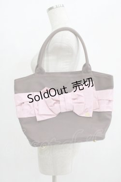 画像1: Leur Getter / シャンタンリボン付きバッグ  ブラウン H-25-07-02-1074-LU-BG-KB-ZH