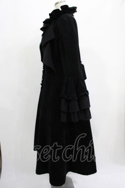 画像2: MARBLE / 豪華カメオタイ付き貴婦人ロングコート  別珍黒×黒 H-25-07-02-1008-GO-CO-KB-ZH