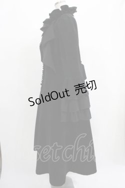 画像2: MARBLE / 豪華カメオタイ付き貴婦人ロングコート  別珍黒×黒 H-25-07-02-1008-GO-CO-KB-ZT-C025