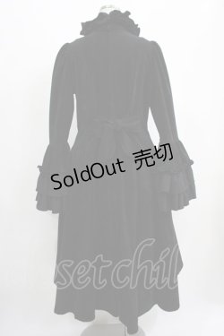 画像3: MARBLE / 豪華カメオタイ付き貴婦人ロングコート  別珍黒×黒 H-25-07-02-1008-GO-CO-KB-ZT-C025