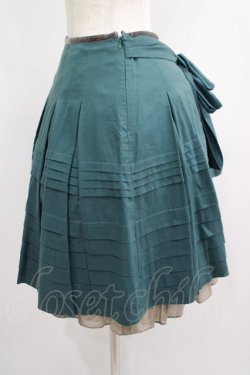 画像2: Jane Marple / 配色タックスカート  グリーン×グレー H-25-07-02-1012-JM-SK-KB-ZH