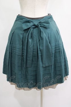 画像3: Jane Marple / 配色タックスカート  グリーン×グレー H-25-07-02-1012-JM-SK-KB-ZH