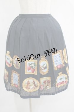 画像1: Jane Marple / Anniversaryフレームのデコパージュスカート  ネイビー H-25-10-14-021-JM-SK-KB-ZT257