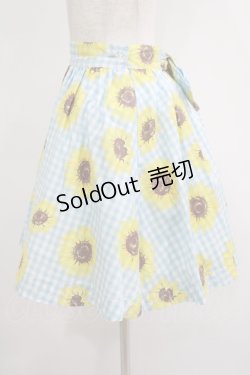 画像2: MILK / Summerフラワースカート  サックスギンガム×ヒマワリ H-25-07-02-1018-ML-SK-KB-ZH