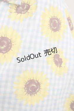 画像4: MILK / Summerフラワースカート  サックスギンガム×ヒマワリ H-25-07-02-1018-ML-SK-KB-ZH