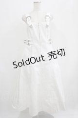 Candy Stripper / W BELTED DRESS  WHITE H-25-07-02-1023-PU-OP-KB-ZH