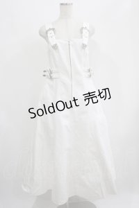 Candy Stripper / W BELTED DRESS  WHITE H-25-07-02-1023-PU-OP-KB-ZH