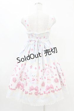 画像2: BABY,THE STARS SHINE BRIGHT / なかよしくみゃちゃんのいちごとレースのミルフィーユ柄 ソフィジャンパースカート Free リリアンちゃんいろ(サックス) H-25-07-03-027-BA-OP-NS-ZH