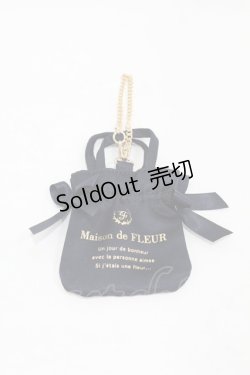 画像1: Maison de FLEUR / ミニダブルリボントートバッグチャーム  ブラック H-25-07-03-006-LO-ZA-NS-ZH