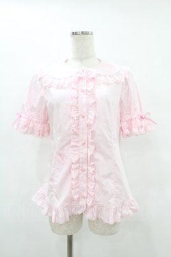 画像1: Angelic Pretty / ハートレース半袖ブラウス Free ピンク H-25-07-03-054-AP-BL-NS-ZH