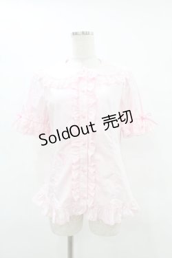 画像1: Angelic Pretty / ハートレース半袖ブラウス Free ピンク H-25-07-03-054-AP-BL-NS-ZH