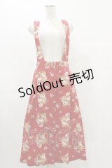 PINK HOUSE / 花柄サスペンダースカート Free レッド H-25-07-03-1046-LO-SK-NS-ZH