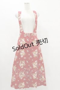 PINK HOUSE / 花柄サスペンダースカート Free レッド H-25-07-03-1046-LO-SK-NS-ZH